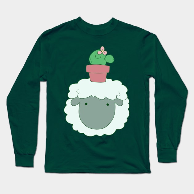 Cactus Sheep Face Long Sleeve T-Shirt by saradaboru